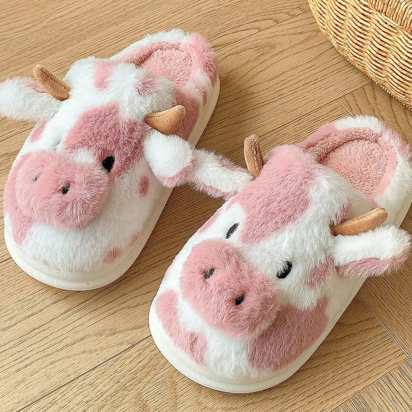 Cow Fluffy Slippers