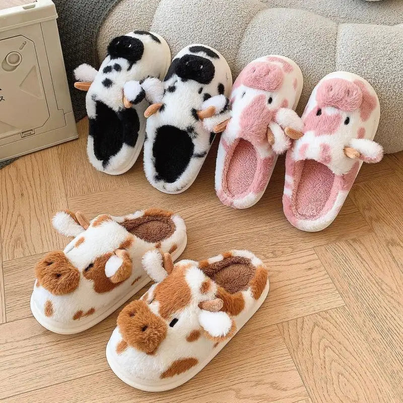 Cow Fluffy Slippers