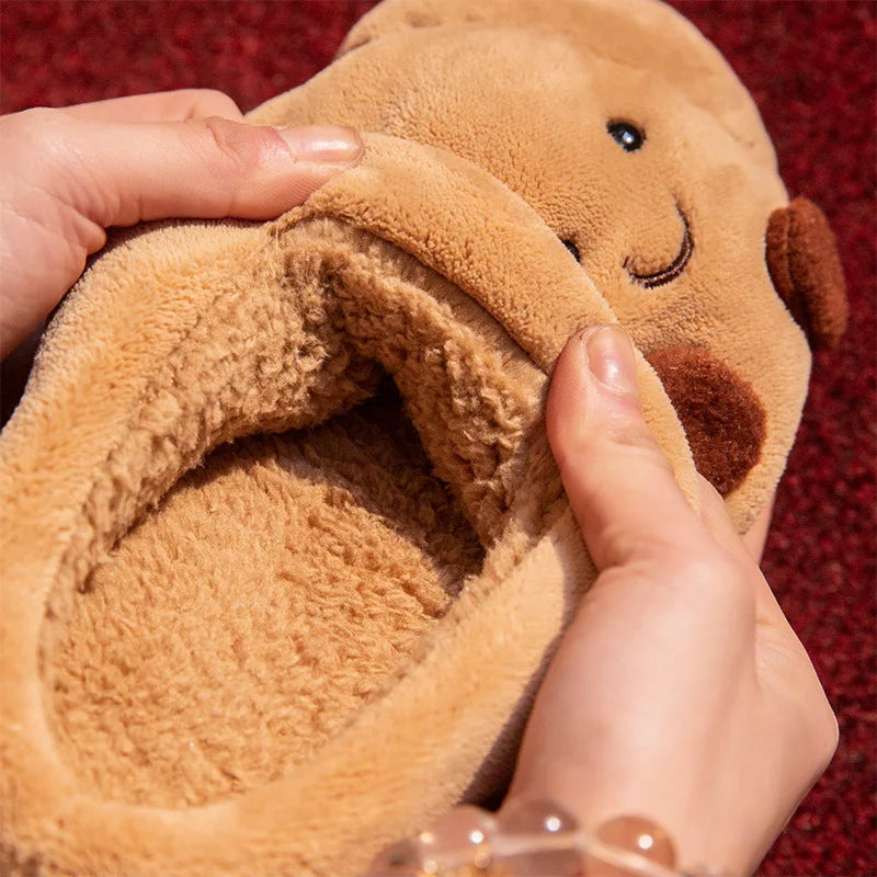 Fluffy Croissant Slippers