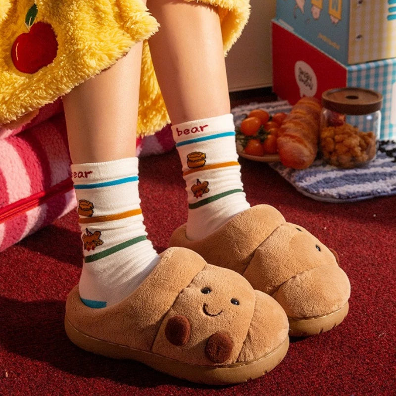 Fluffy Croissant Slippers