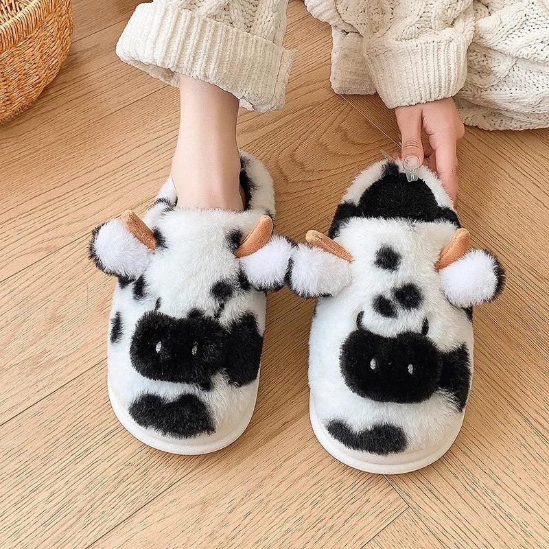 Cow Fluffy Slippers
