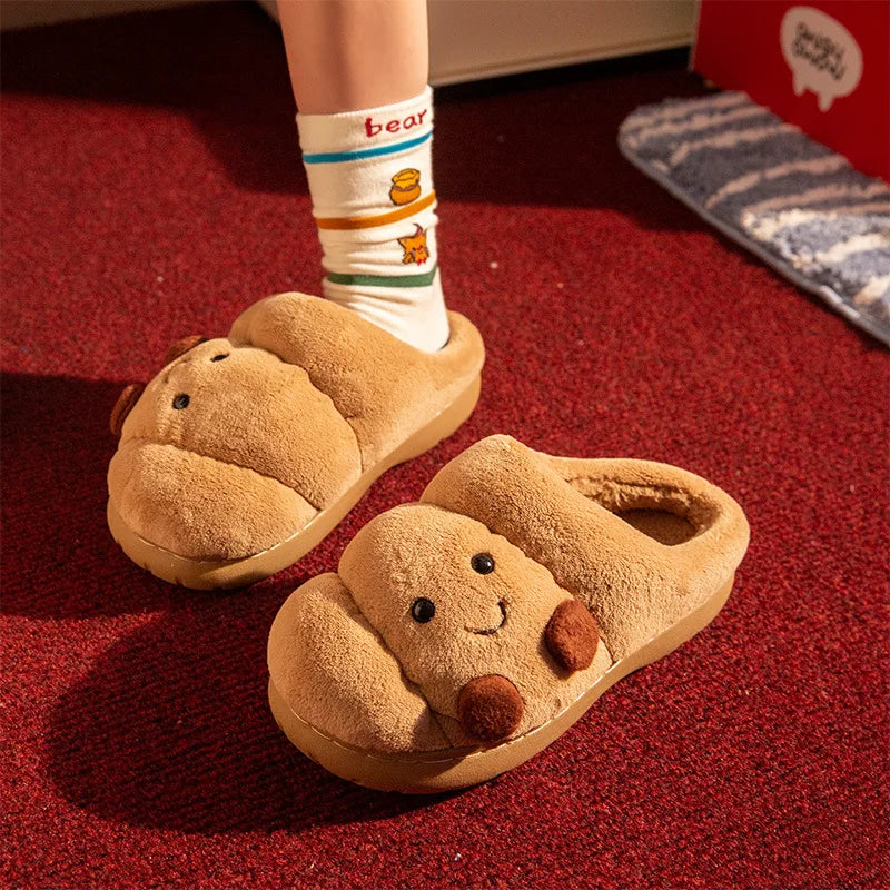 Fluffy Croissant Slippers